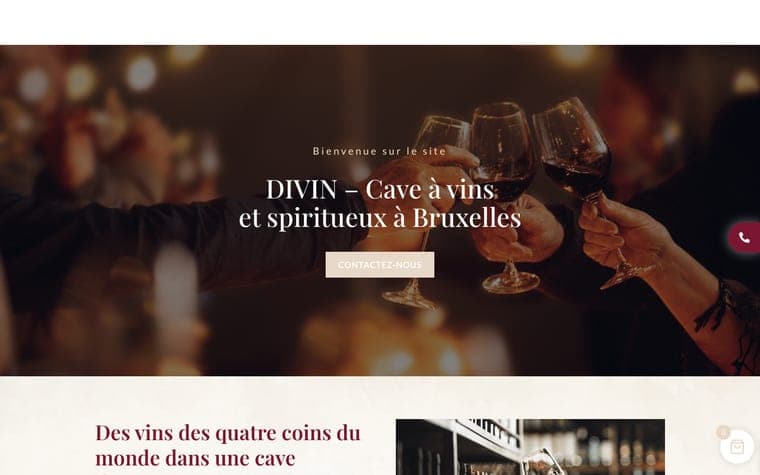 Site web Les Vins Divin réalisé par Webforce