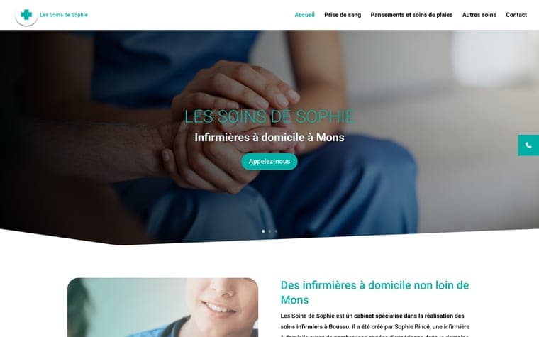 Site web Soins de Sophie réalisé par Webforce